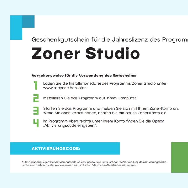 Zoner Studio als Geschenk